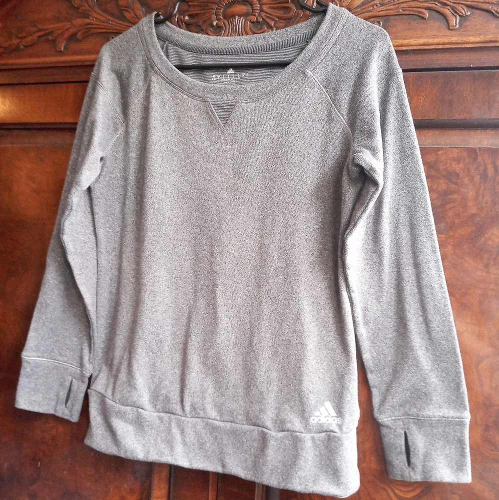 Adidas gray sweatshirt thumbhole S